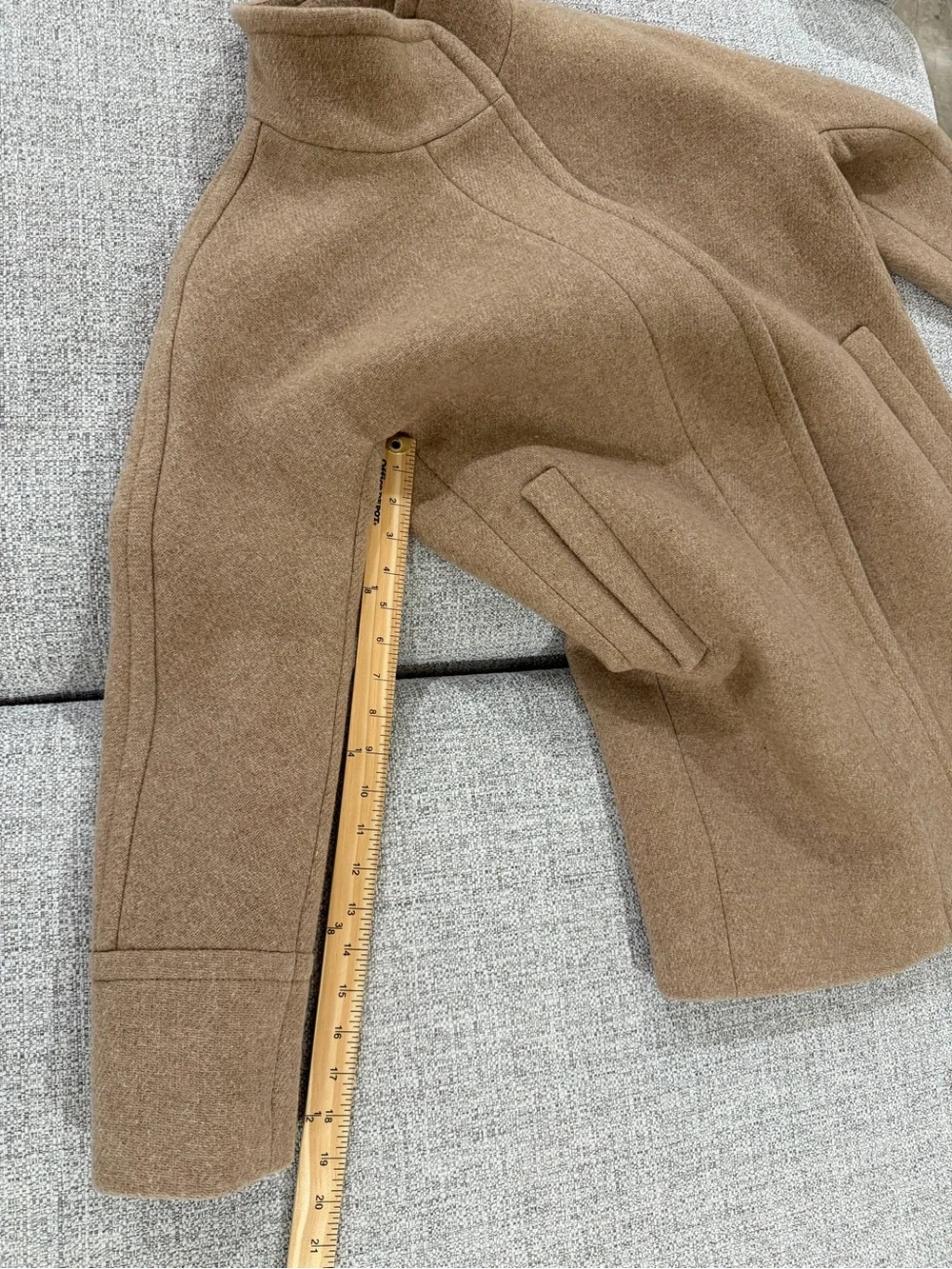 J. Crew Wool Stadium Cloth by Nello Gori Cocoon Coat Tan B2770 Size 6 - Picture 14 of 16